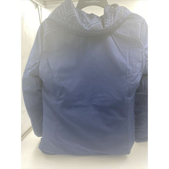 Dennis Basso Women's XS Reversible Print to Solid Blue Jacket - Picture 5 of 5